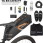 Preview: ROCKBROS | Satteltasche – Wasserdichte Fahrradtasche für Mountainbike und Rennrad, in Schwarz und Orange